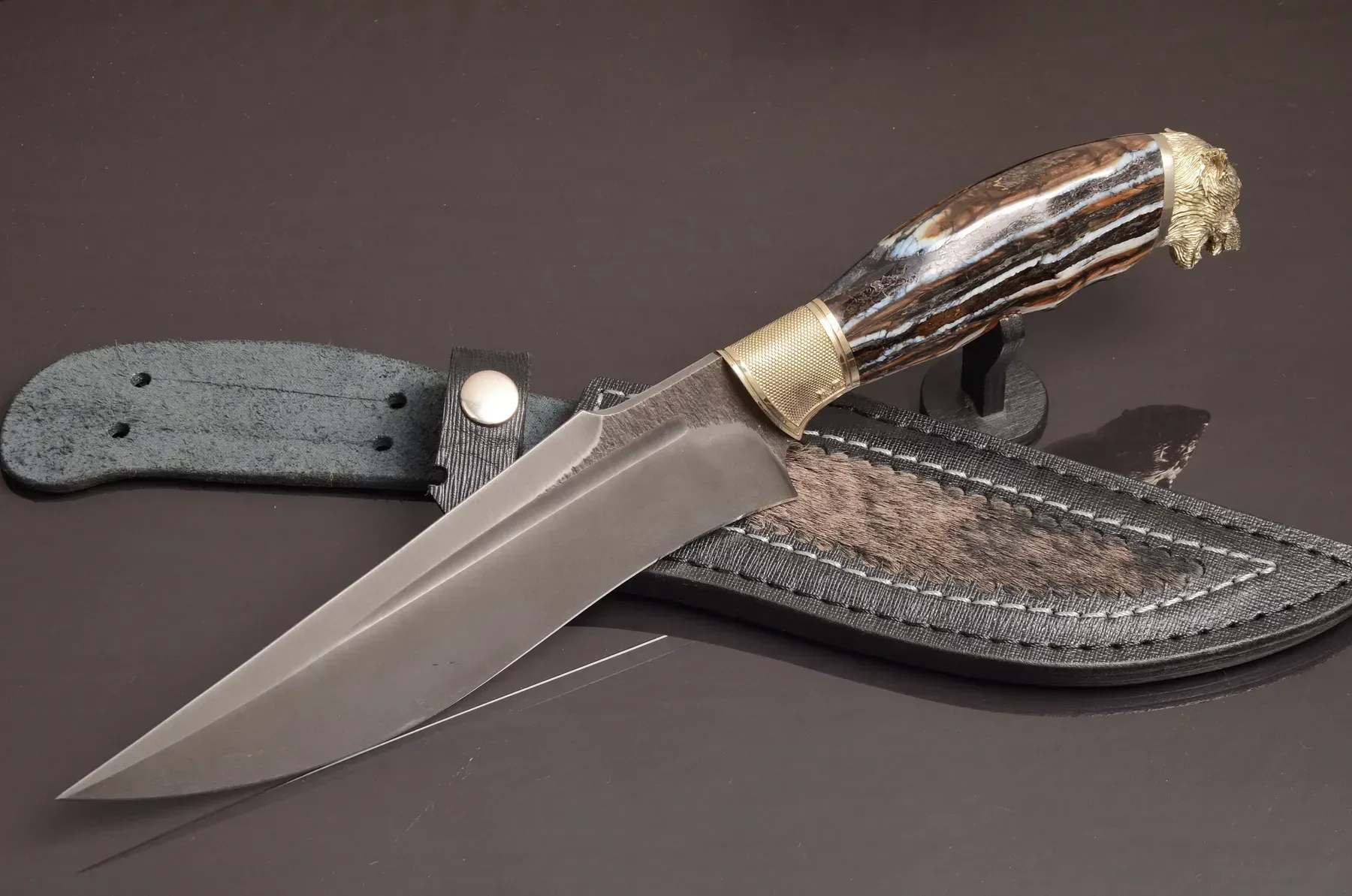Exclusive Luxury Collectible Knife with Mammoth Tooth Handle