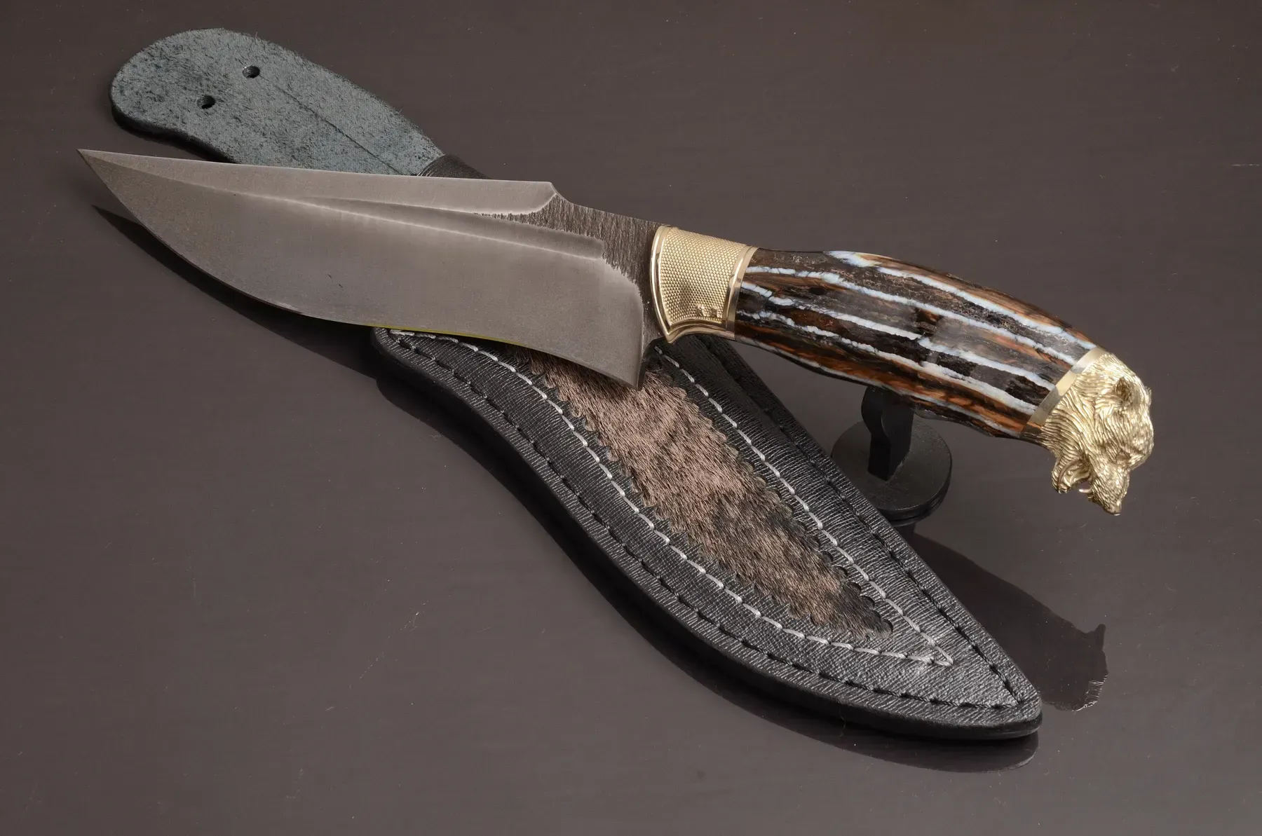 Exclusive Luxury Collectible Knife with Mammoth Tooth Handle