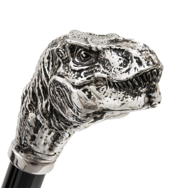 Luxury T-Rex Walking Cane with Brass Handle – Handmade in Italy