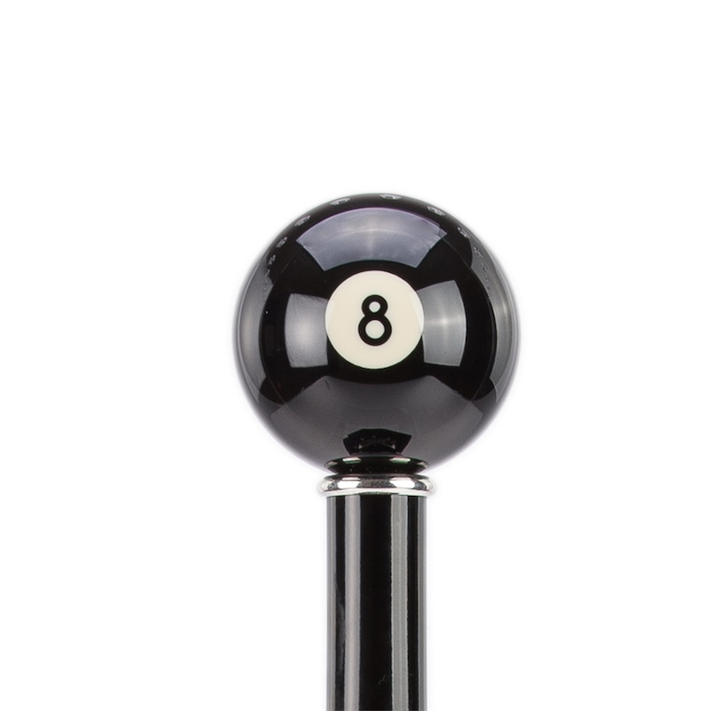 Luxury Billiard 8-Ball Handmade Walking Cane with Resin Handle