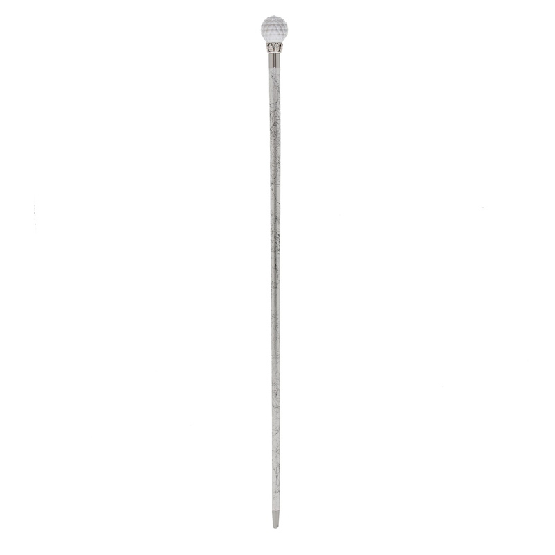 Luxury Crystal Ball Handmade Walking Cane with Silver Shaft