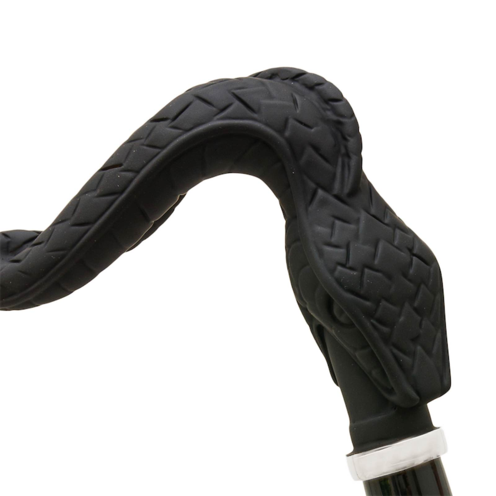 Luxury Rubberized Snake Handmade Walking Cane with Metal Handle
