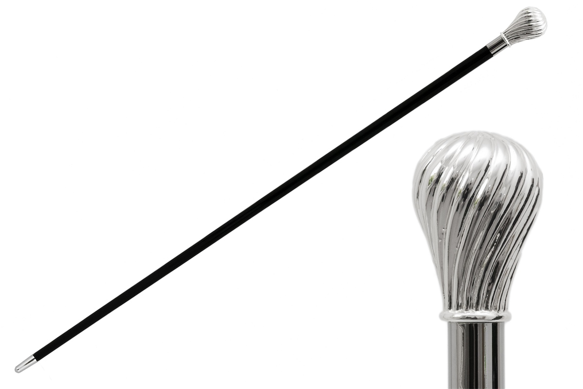 Classic Knob Silver Walking Cane – Luxury Handmade Italian Stick
