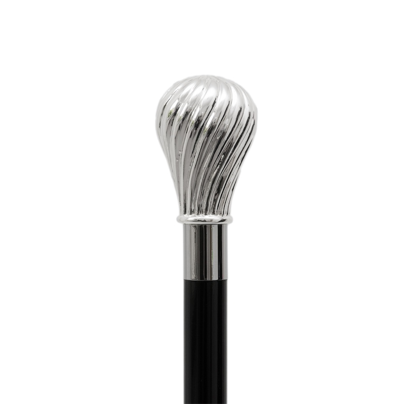 Classic Knob Silver Walking Cane – Luxury Handmade Italian Stick