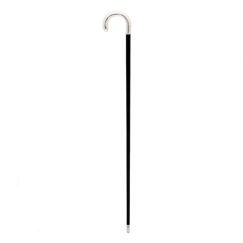Luxury Silver Dandy Walking Cane – Classic Shape, Handmade in Italy