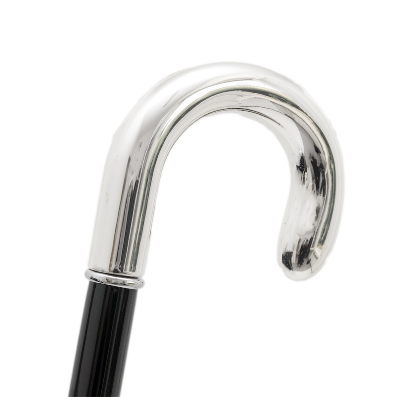 Luxury Silver Dandy Walking Cane – Classic Shape, Handmade in Italy