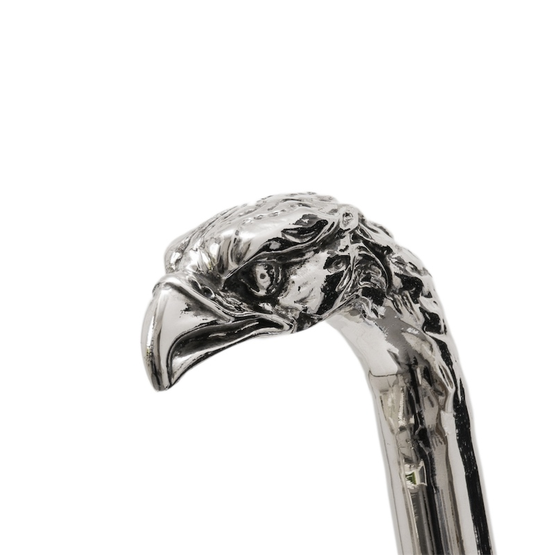 Luxury Silver Eagle Handmade Walking Cane with Metal Handle