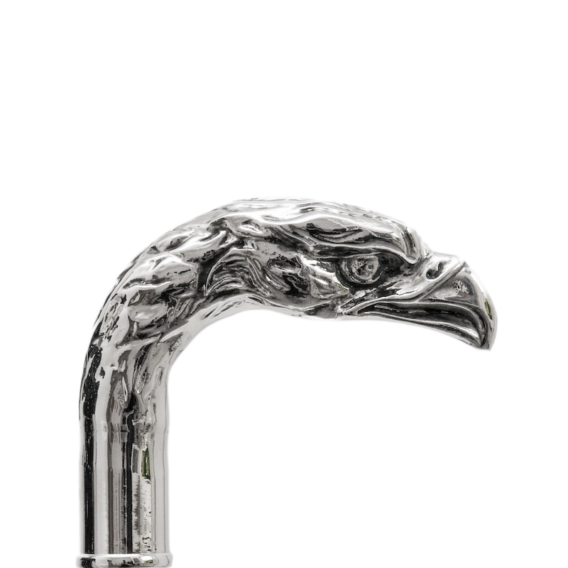 Luxury Silver Eagle Handmade Walking Cane with Metal Handle