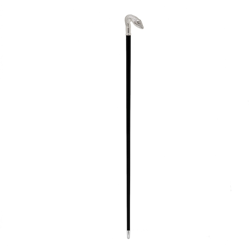 Luxury Snake Head Handmade Walking Cane with Metal Handle