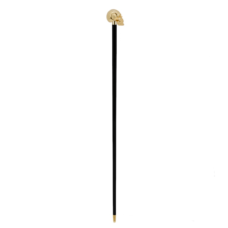 Luxury Gold Skull Handmade Walking Cane with Gilt Resin Handle