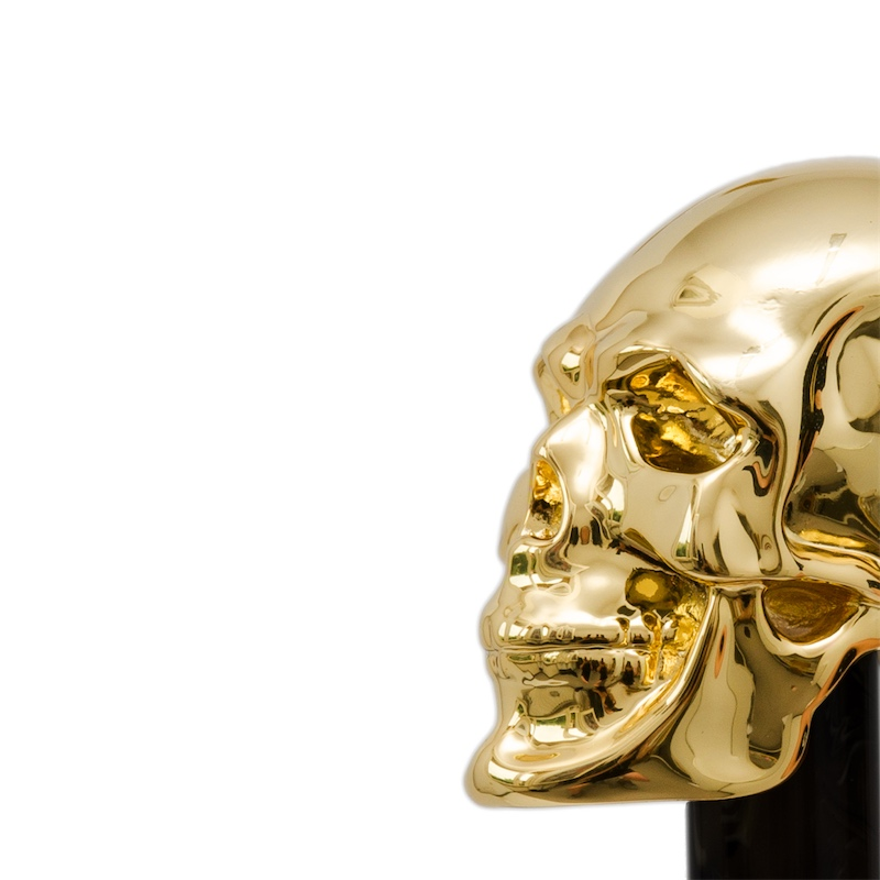 Luxury Gold Skull Handmade Walking Cane with Gilt Resin Handle
