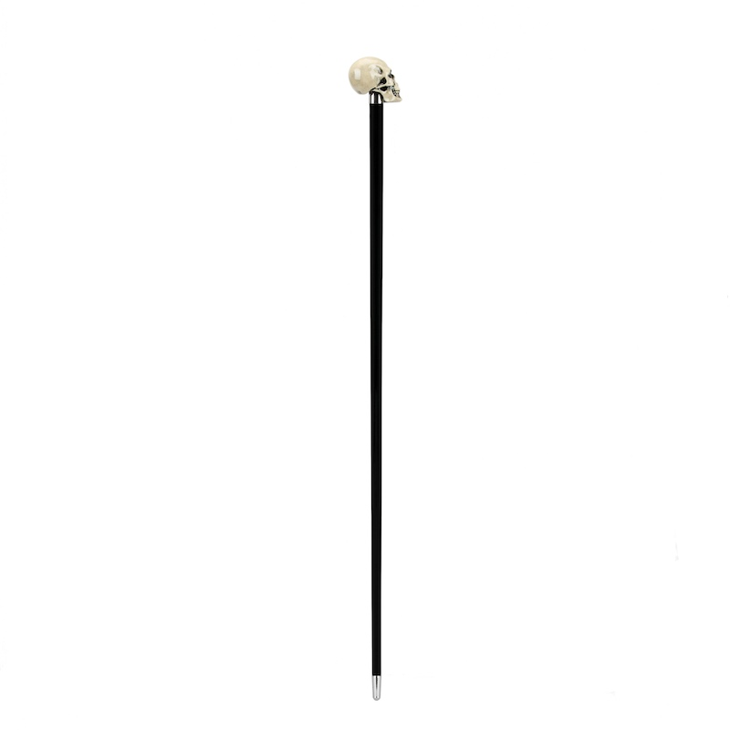 Enameled Resin Handle Bone Skull Walking Cane – Handmade in Italy