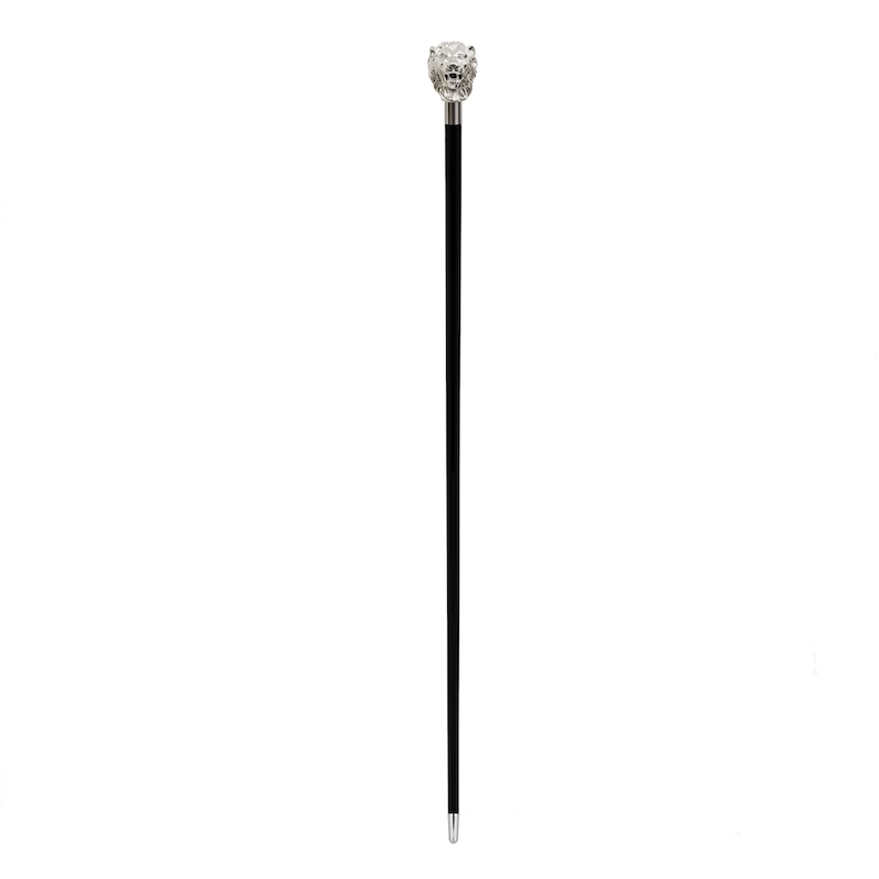 Luxury Silver Lion Handmade Walking Cane with Silver-Plated Handle