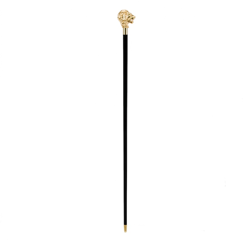 Luxury Golden Lion Handmade Walking Cane with Gilt Resin Handle