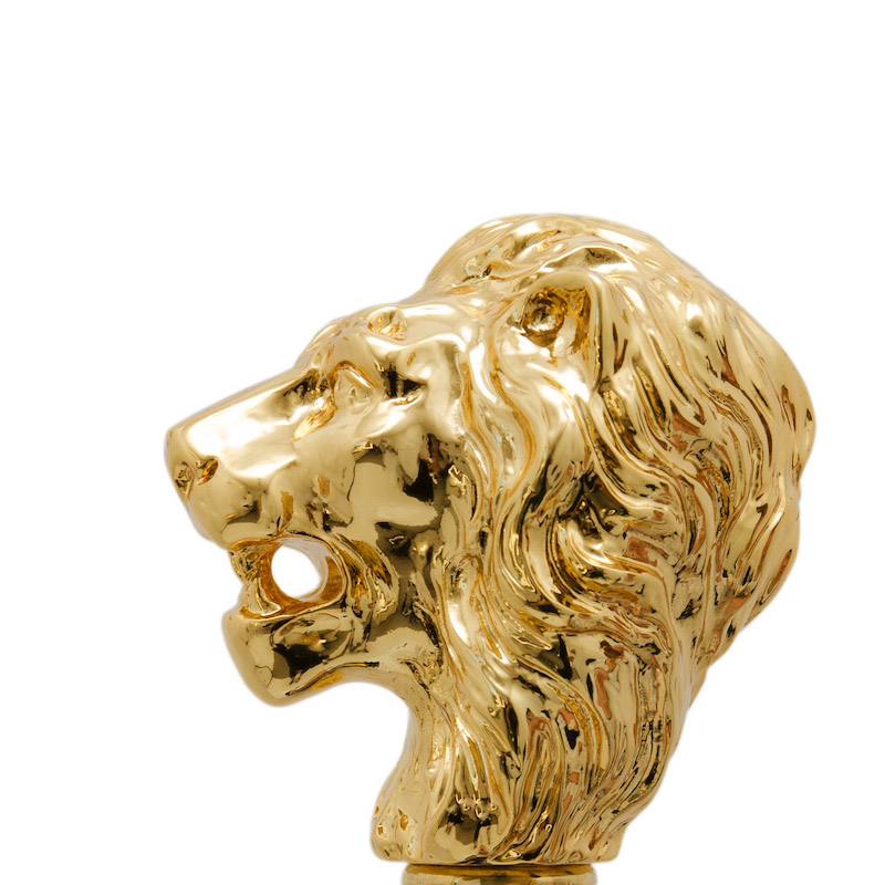 Luxury Golden Lion Handmade Walking Cane with Gilt Resin Handle
