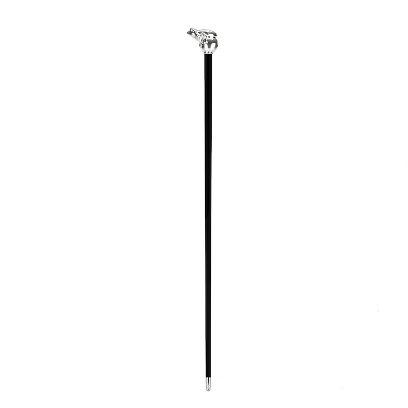 Luxury Silver Frog Handmade Walking Cane with Silver-Plated Handle