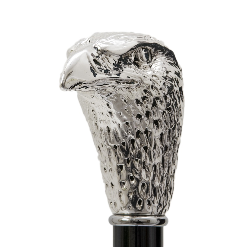 Silver Eagle Umbrella with Silver Plated Resin Handle – Handmade in Italy