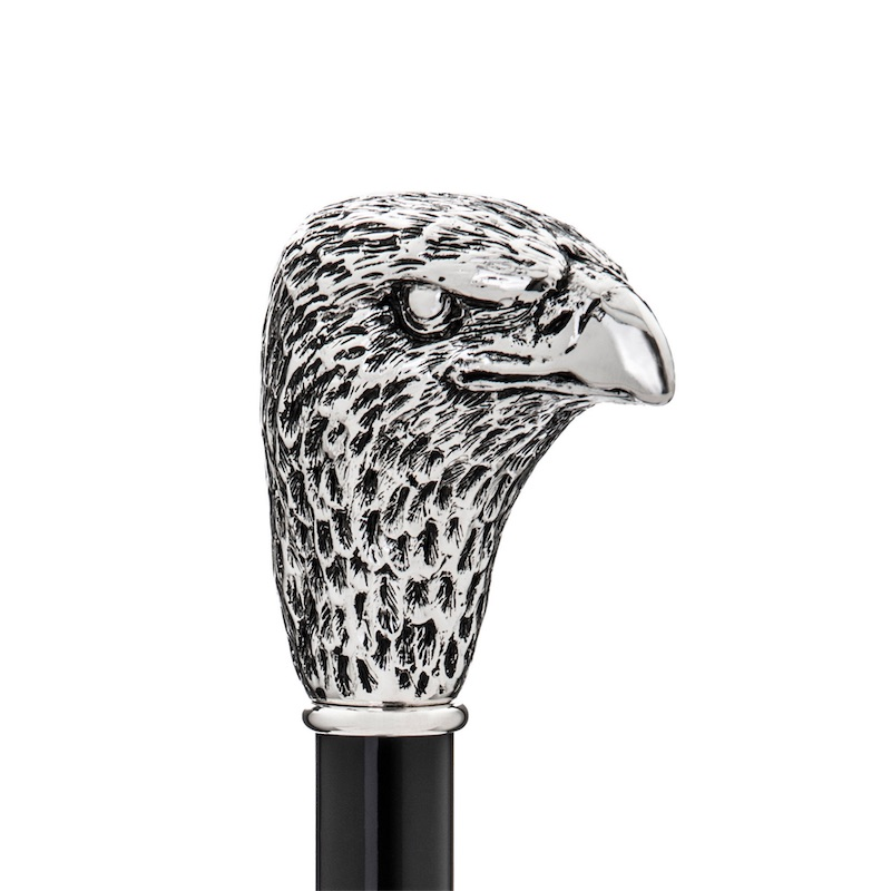 Luxury Silver Eagle Handmade Walking Cane with Silver-Plated Handle