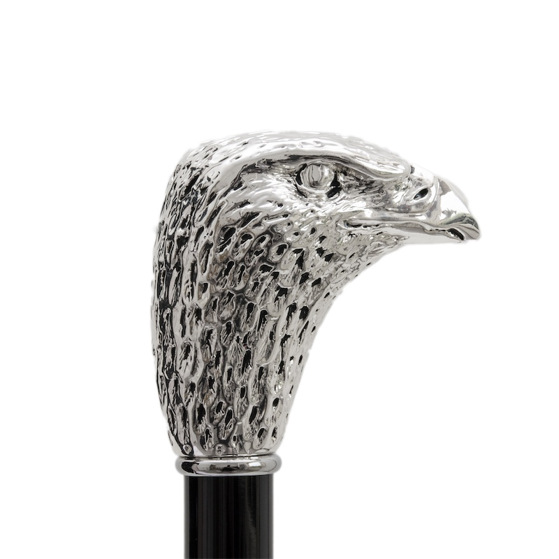 Silver Eagle Umbrella with Silver Plated Resin Handle – Handmade in Italy