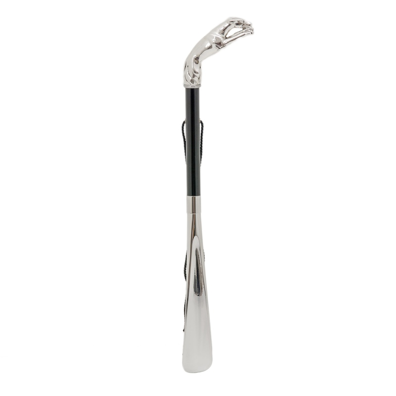 Silver-Plated Greyhound Handle Shoehorn – Made in Italy