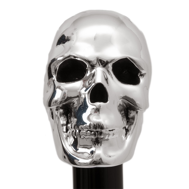 Silver Skull Silver Plated Resin Handle Shoehorn – Handmade in Italy