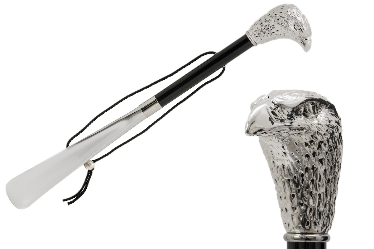 Silver-Plated Eagle Handle Shoehorn – Handmade in Italy