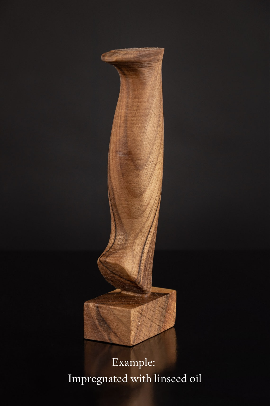 Carved wooden knife handle
