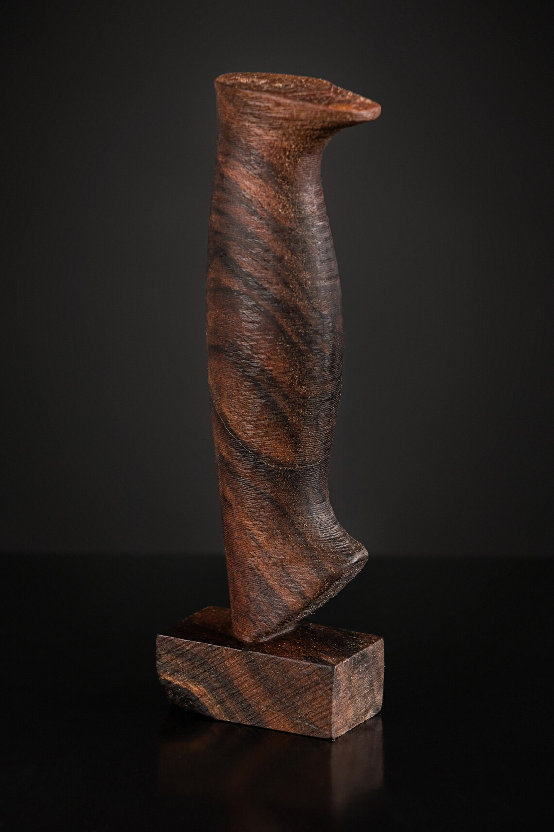 Walnut wood knife handle