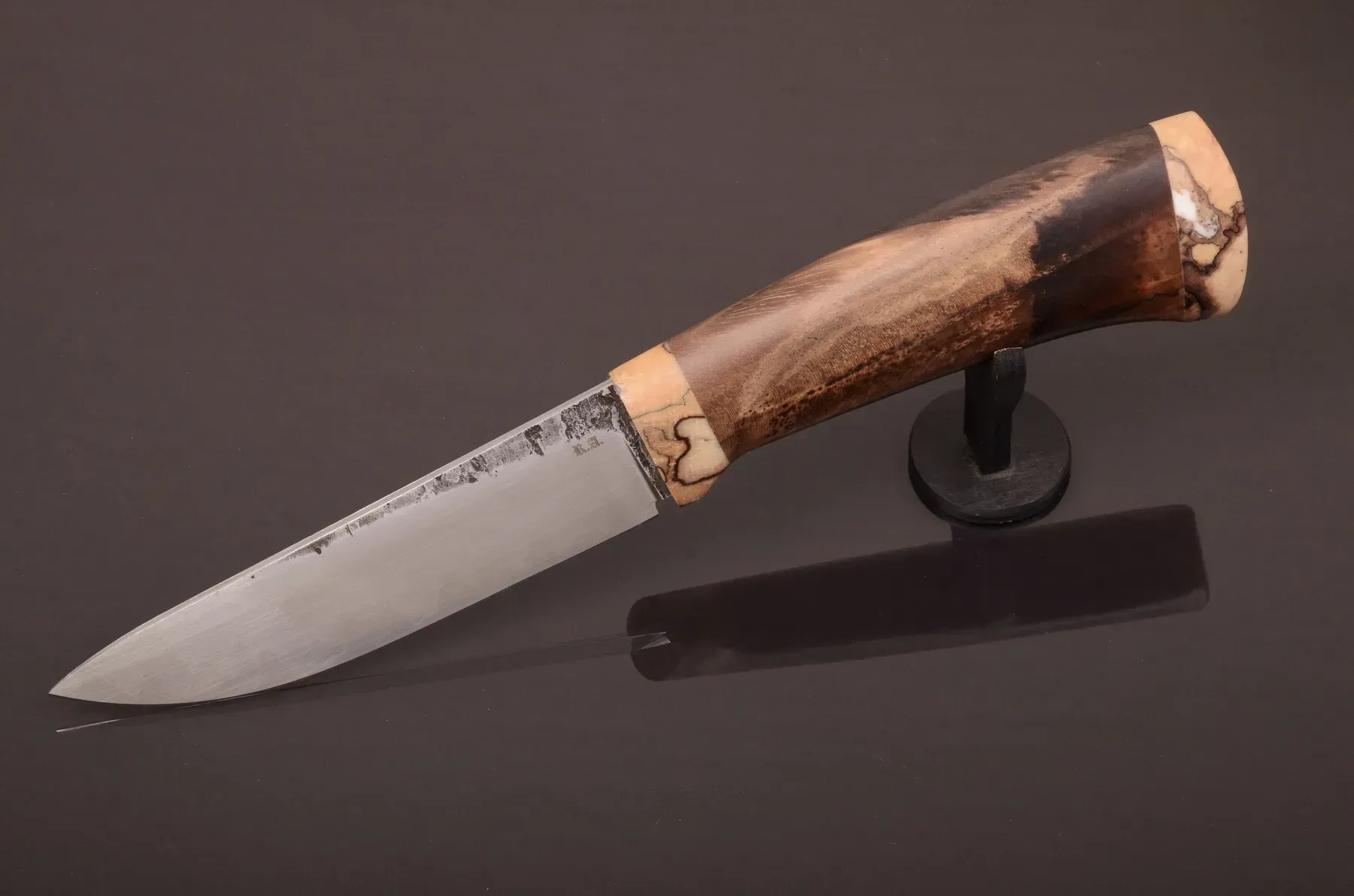 Handmade Exclusive Knife with Stabilized Walnut Handle