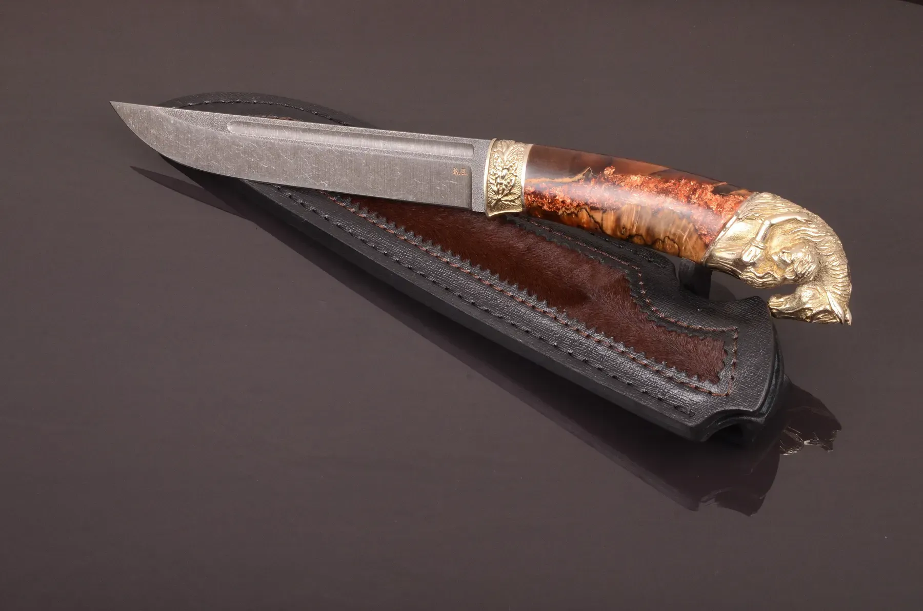 Exclusive Handmade Knife with Artistic Casting and N690 Steel Blade