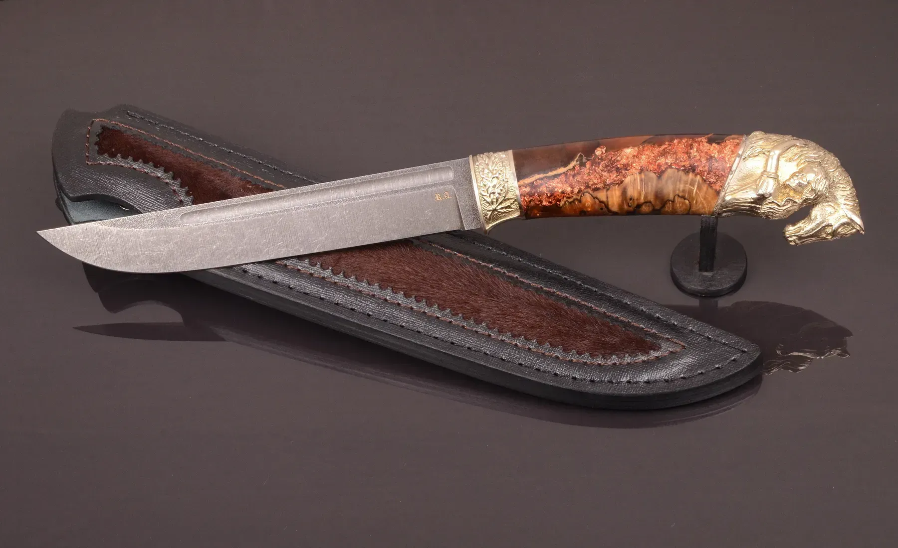 Exclusive Handmade Knife with Artistic Casting and N690 Steel Blade