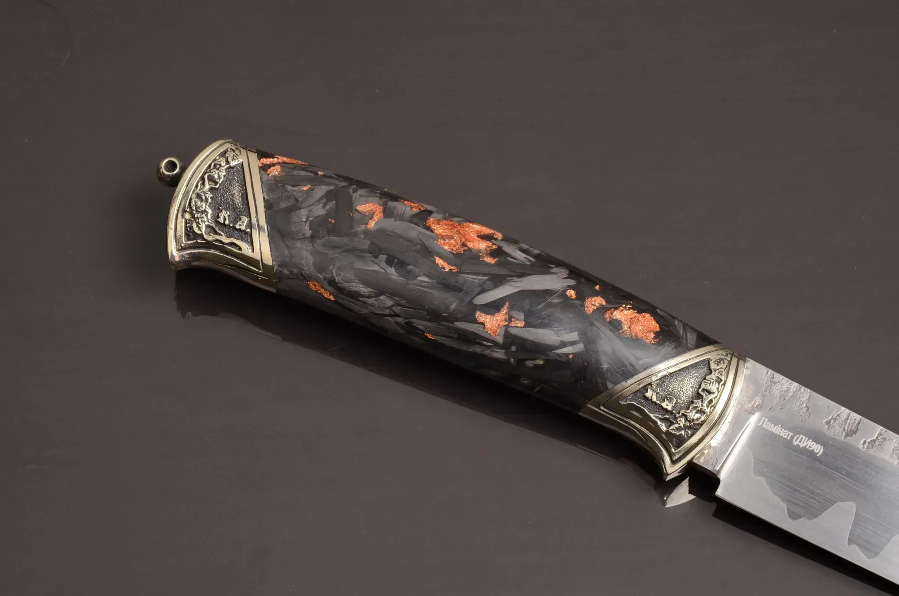 Exclusive Collectible Knife with Carbon Handle and Python Leather Sheath
