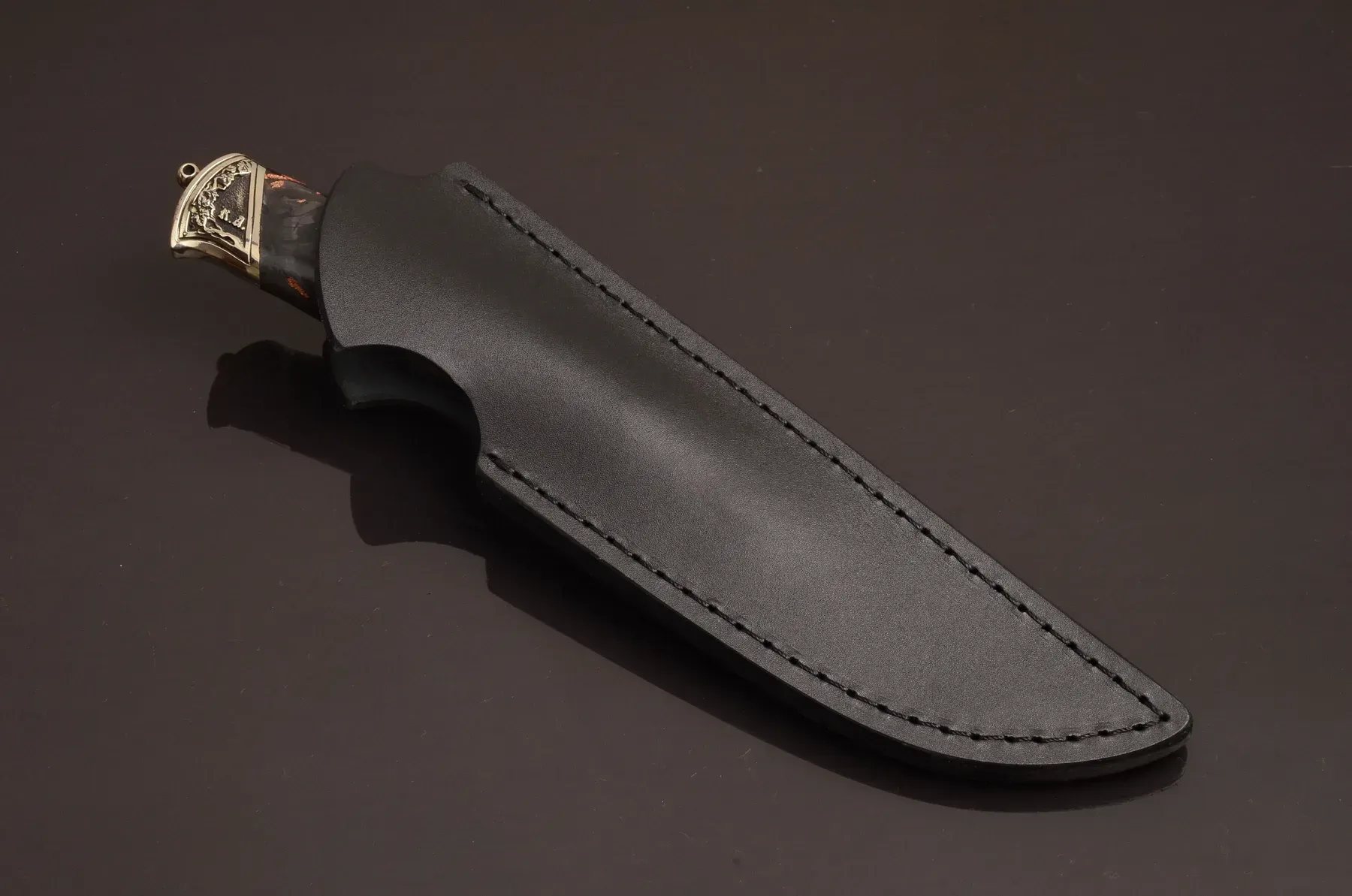 Exclusive Collectible Knife with Carbon Handle and Python Leather Sheath
