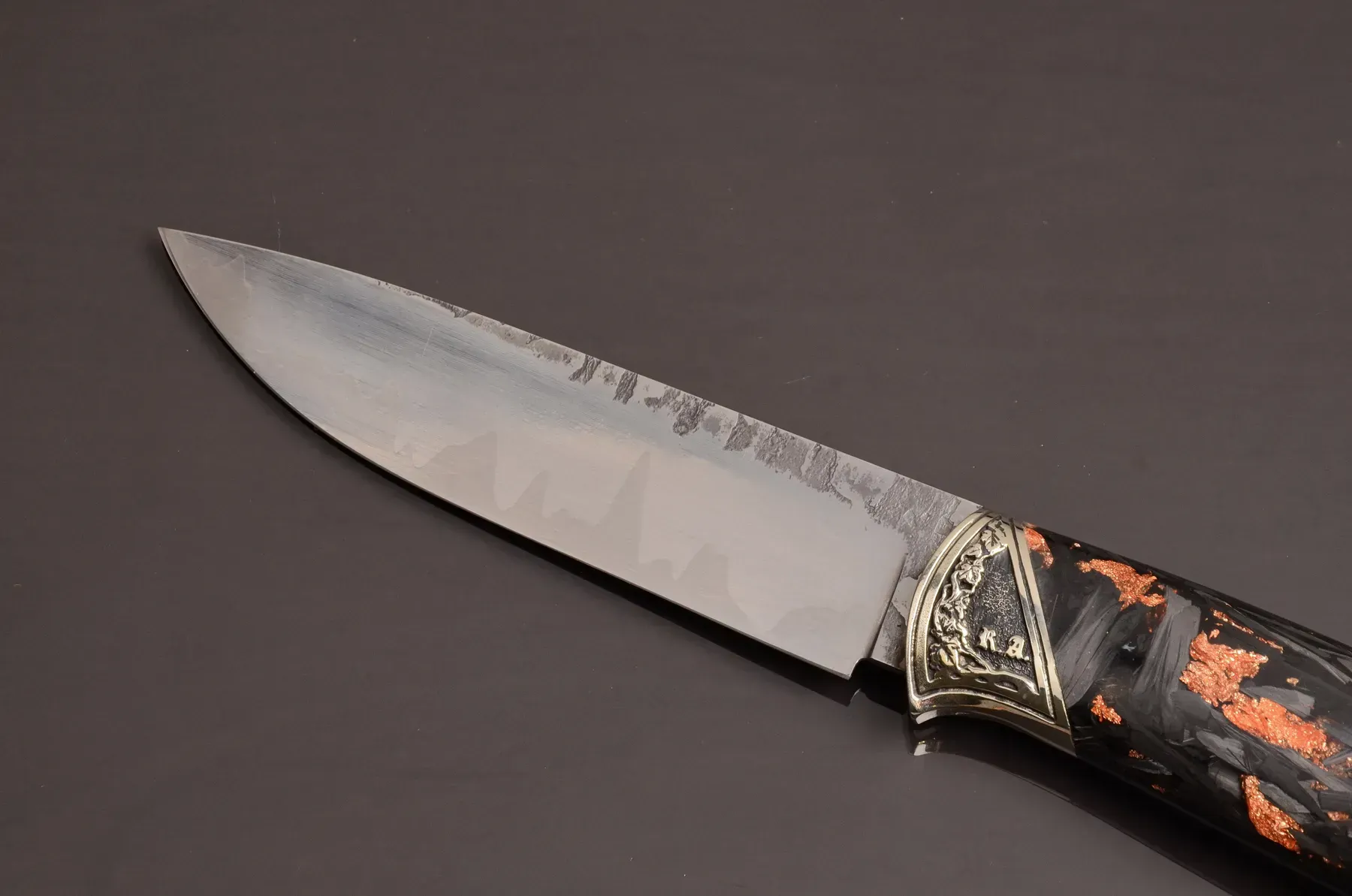 Exclusive Collectible Knife with Carbon Handle and Python Leather Sheath