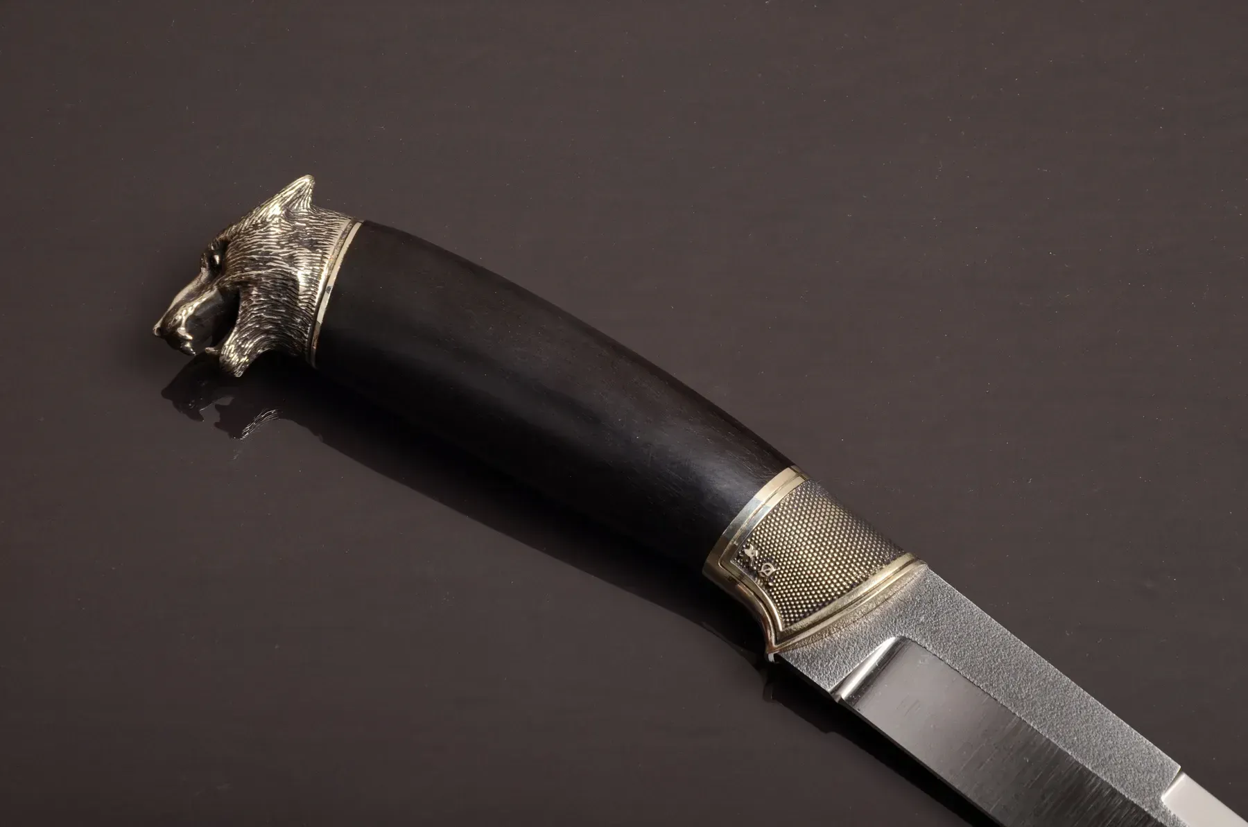 Artistic Custom Knife Steel Blade with Stabilized Hornbeam Handle