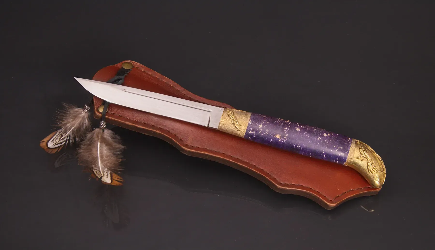 Finnish Puukko-Style Knife N690 Steel with Pheasant Design