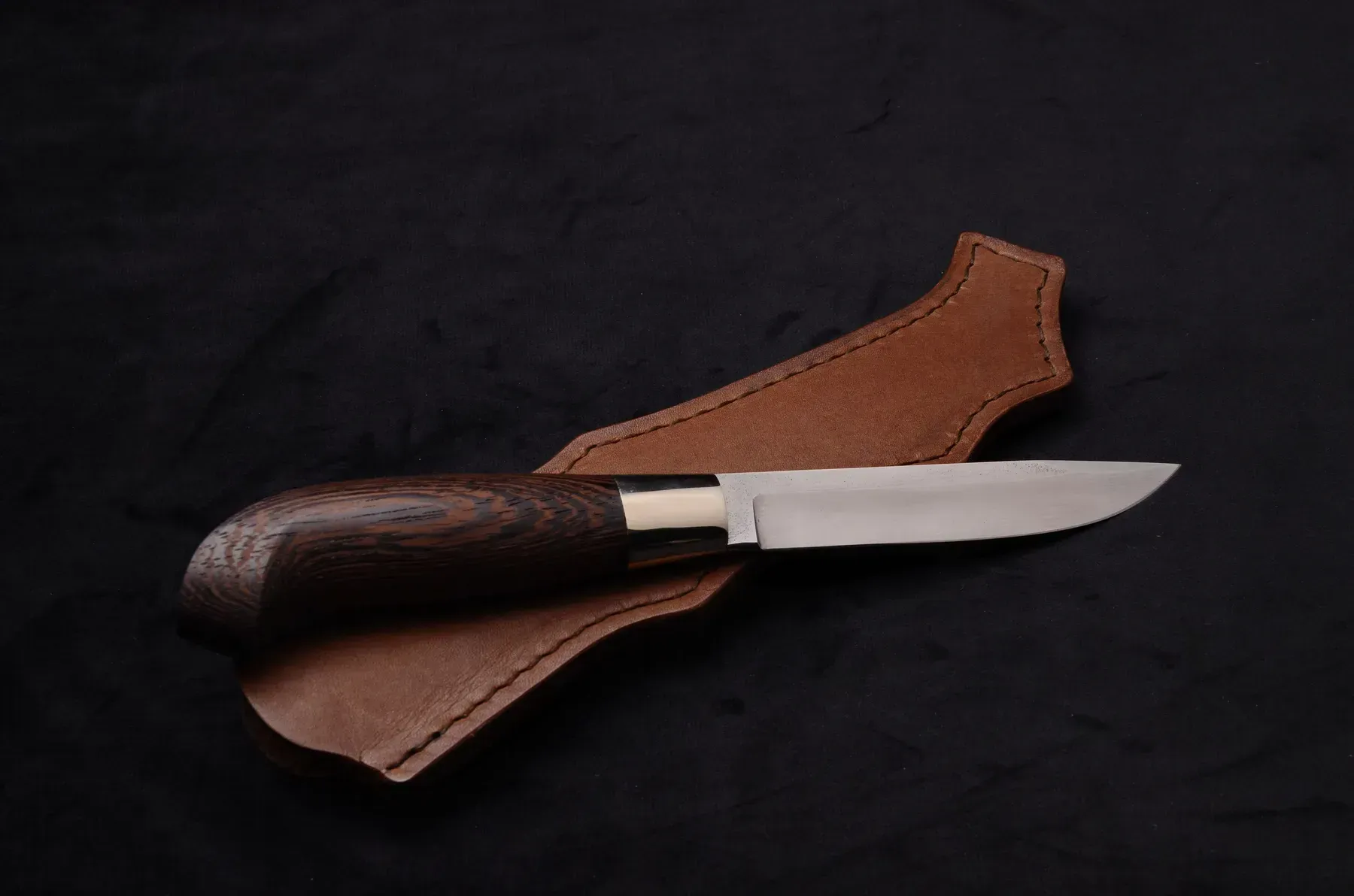 Finnish Puukko-Style Knife with N690 Steel Blade and Wenge Handle