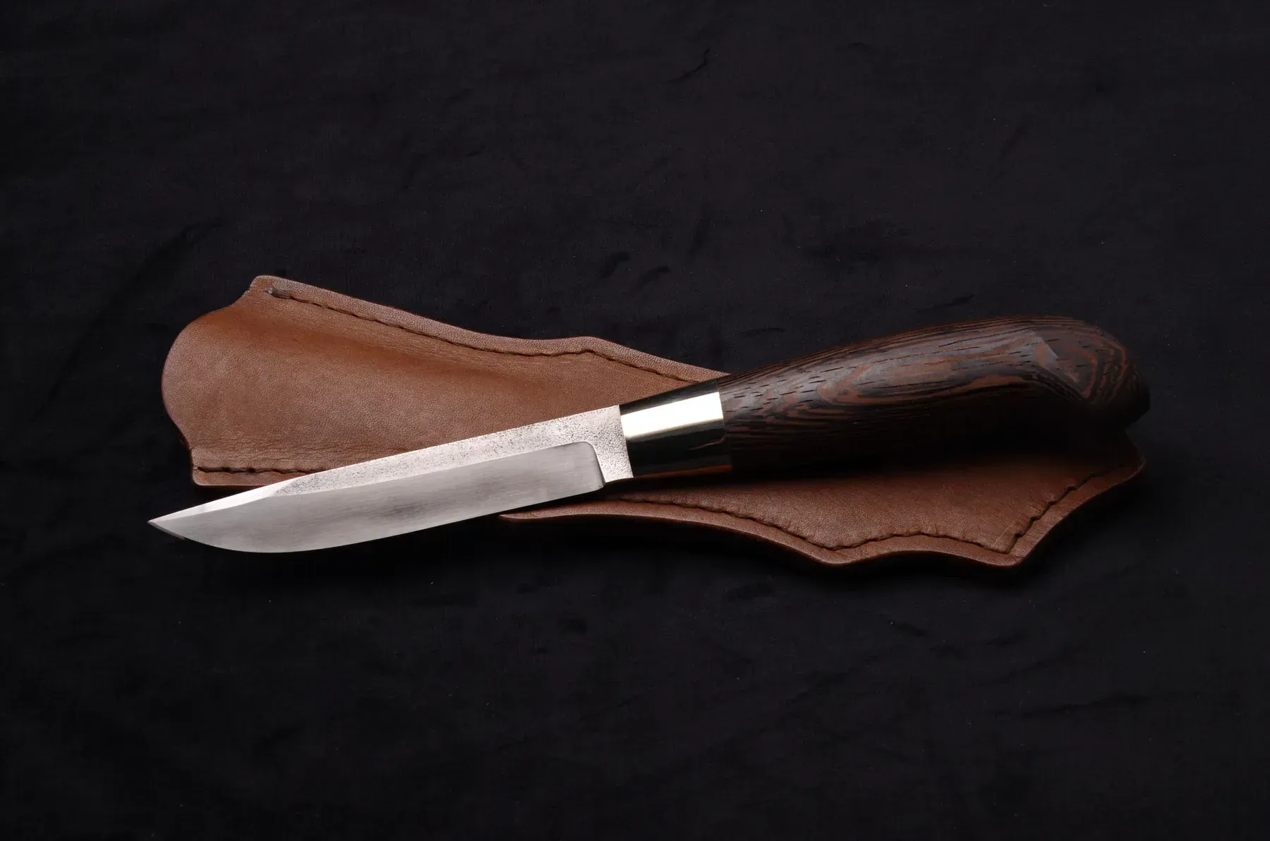 Finnish Puukko-Style Knife with N690 Steel Blade and Wenge Handle