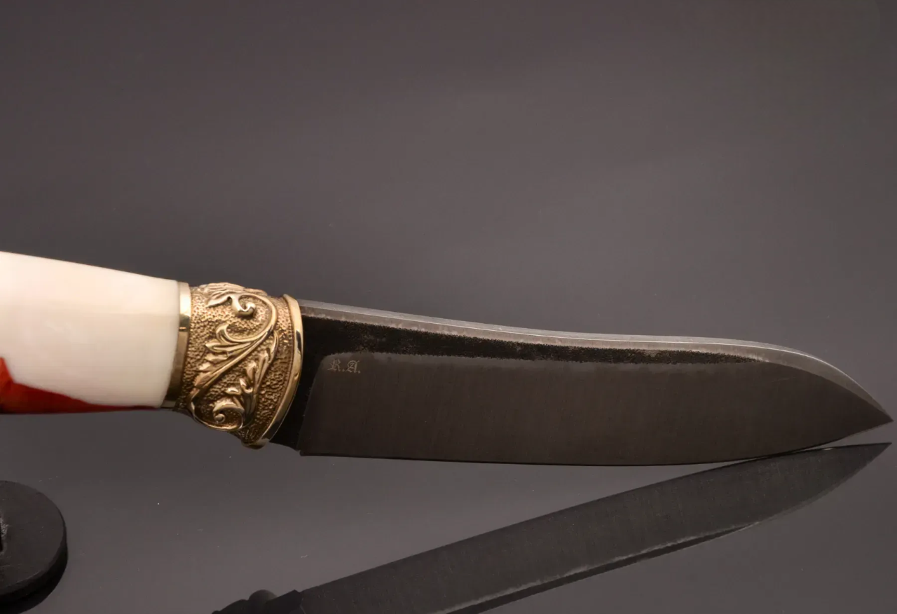 Handmade Knife – N690 Steel with Stabilized Maple Burl Handle - Elegant Knives