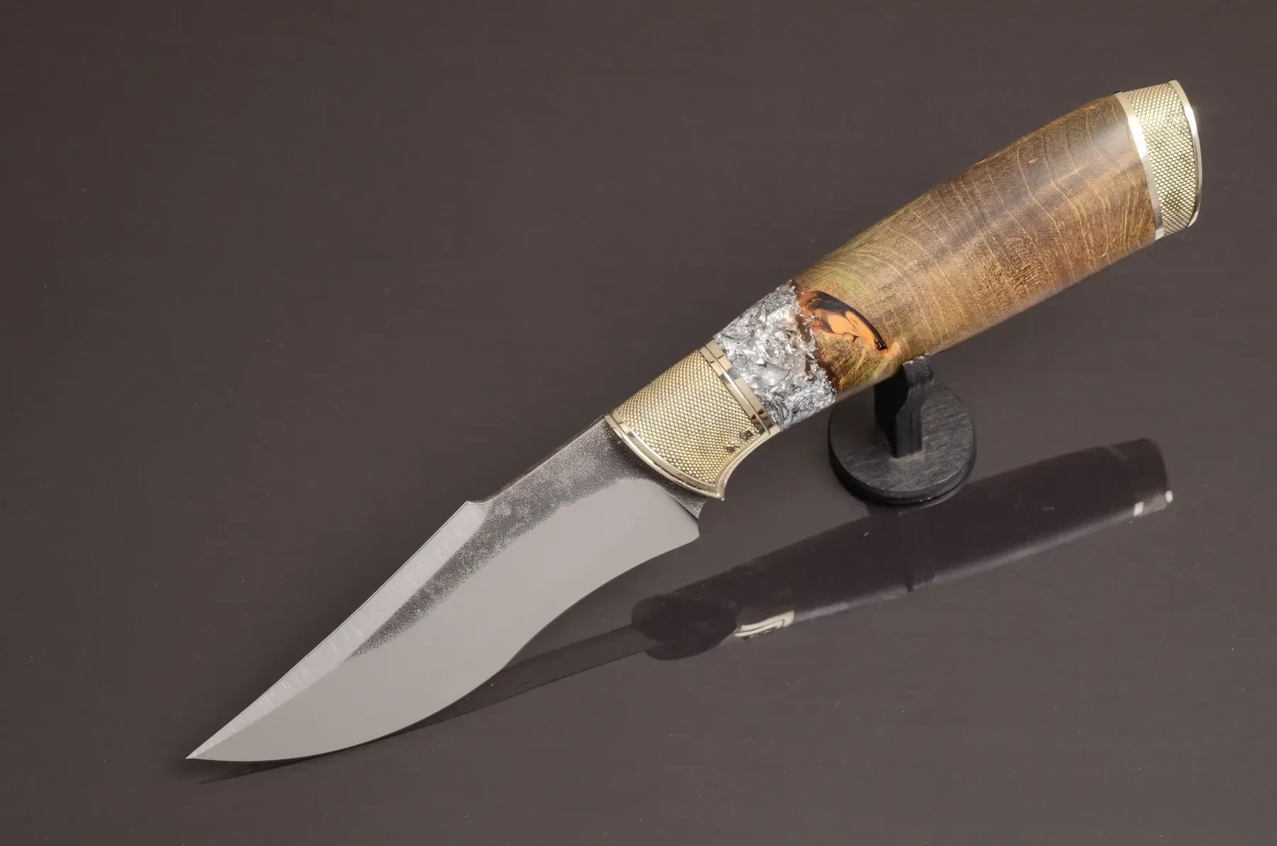 Unique Compact Utility Knife with Hybrid Handle and Leather Sheath