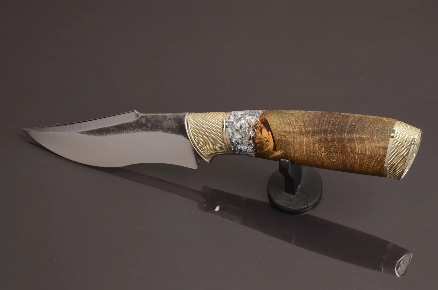 Unique Compact Utility Knife with Hybrid Handle and Leather Sheath