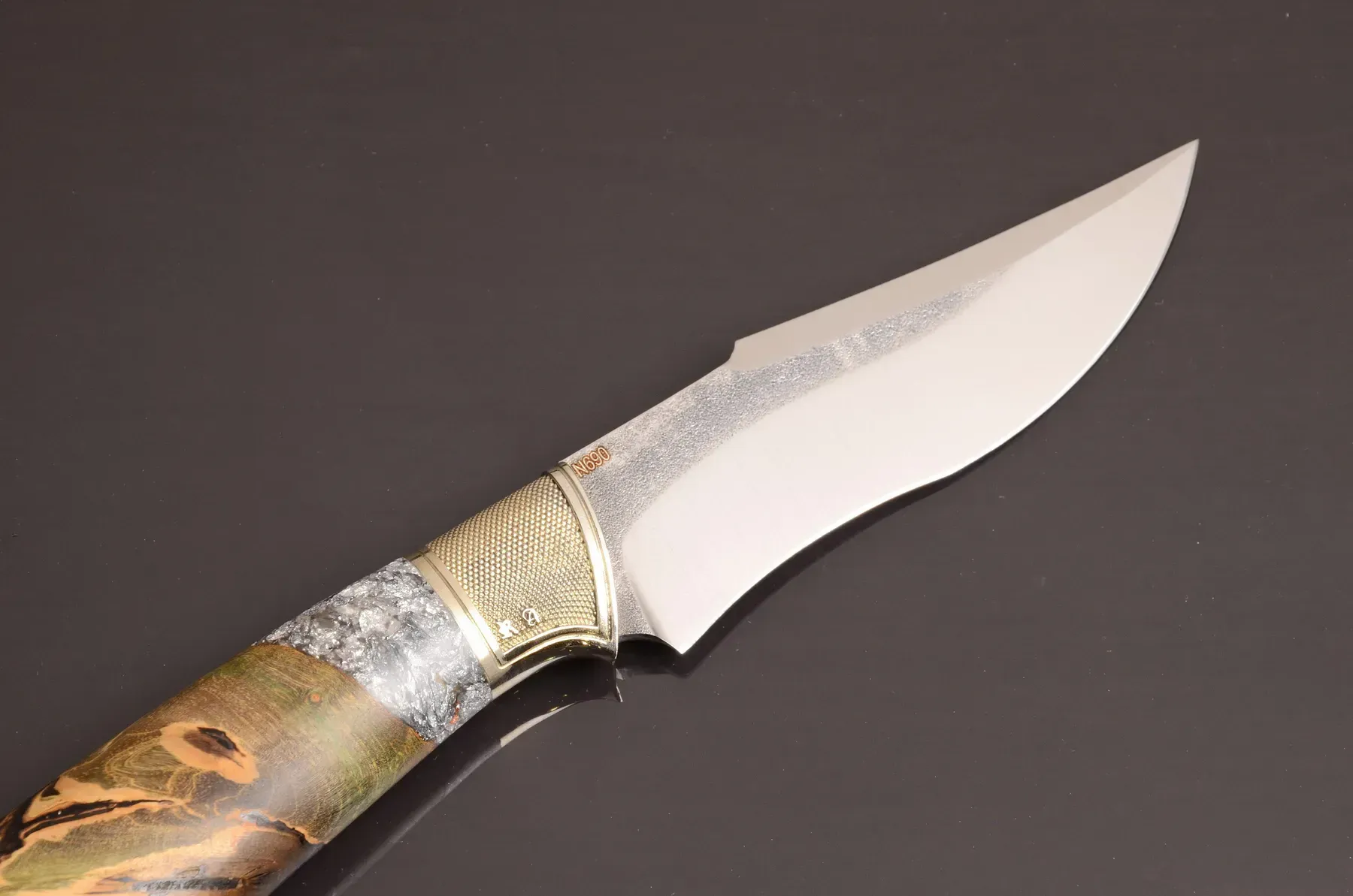 Unique Compact Utility Knife with Hybrid Handle and Leather Sheath