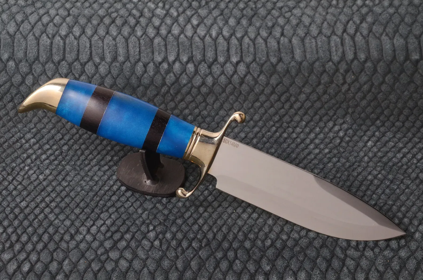 Designer Handmade Knife 50X14MF with Bog Oak and Acrylic Handle