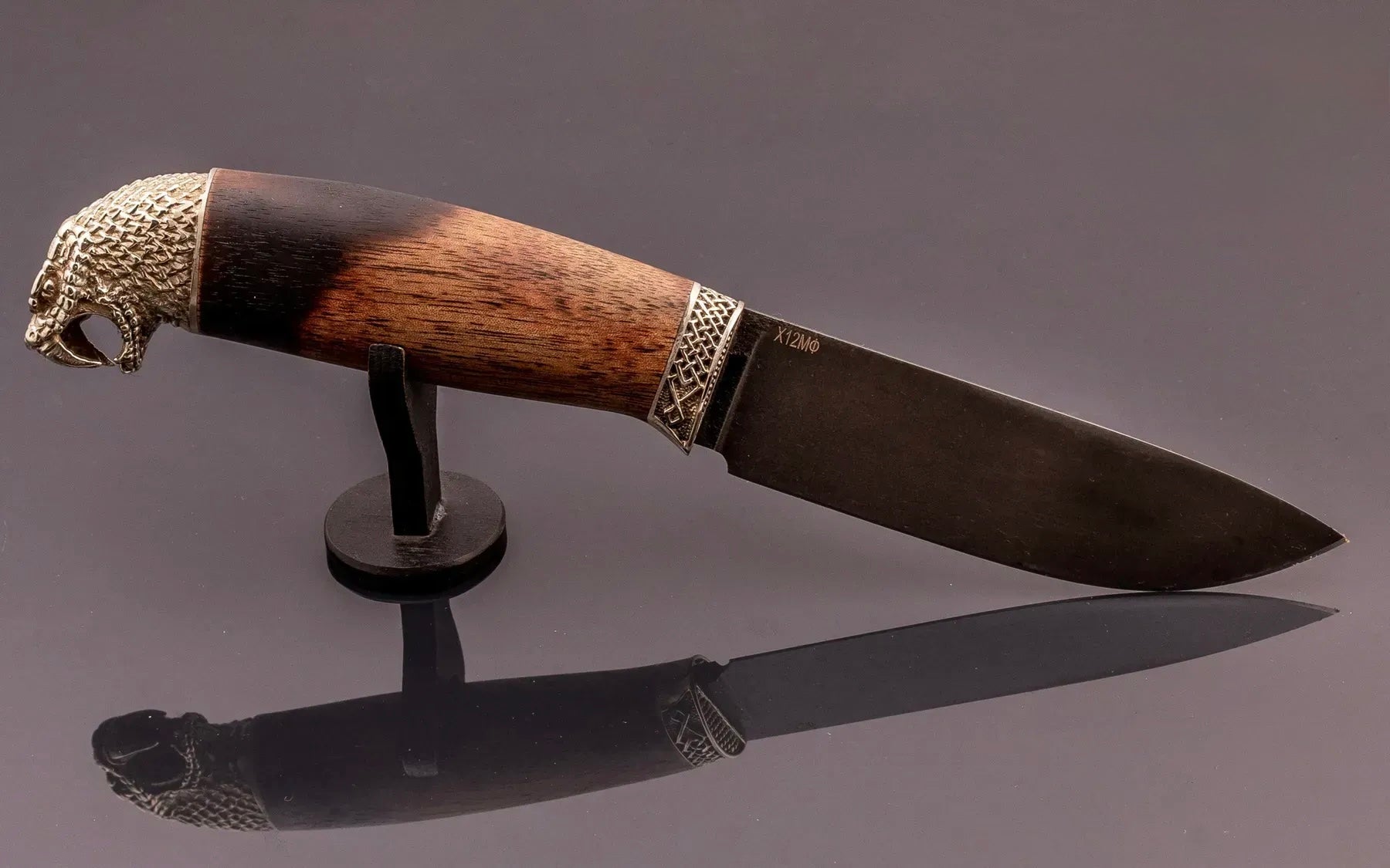 snake motif nickel silver knife