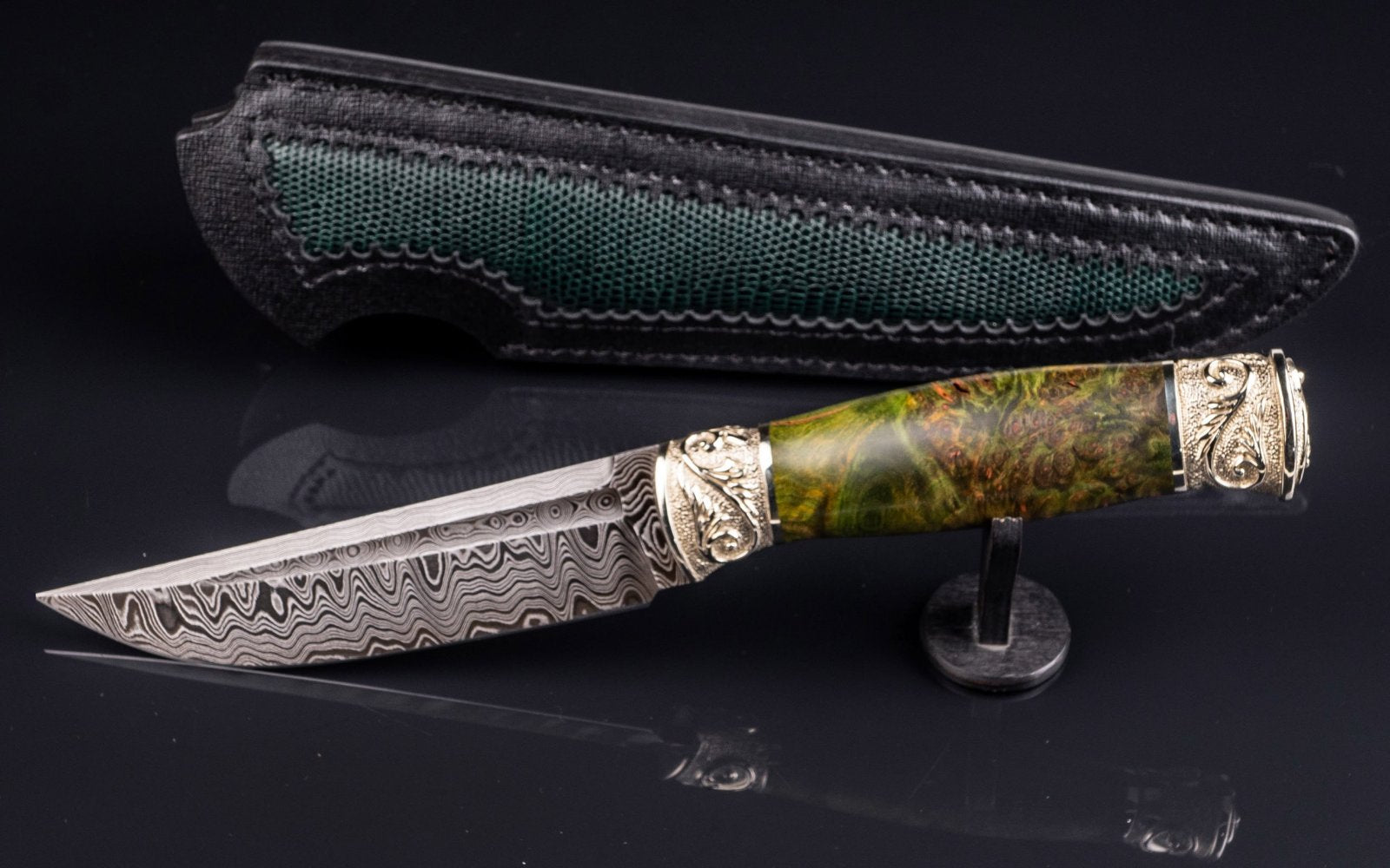 Twilight Handmade Mosaic Damascus Knife – Exclusive Collectible Art Piece - Elegant Knives