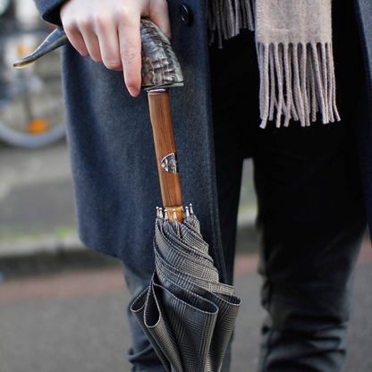 Mutton Horn Umbrella with Wooden Shaft – Classic Handmade Italian Craft