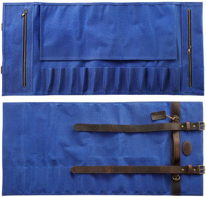 Durable Canvas & Leather Knife Roll