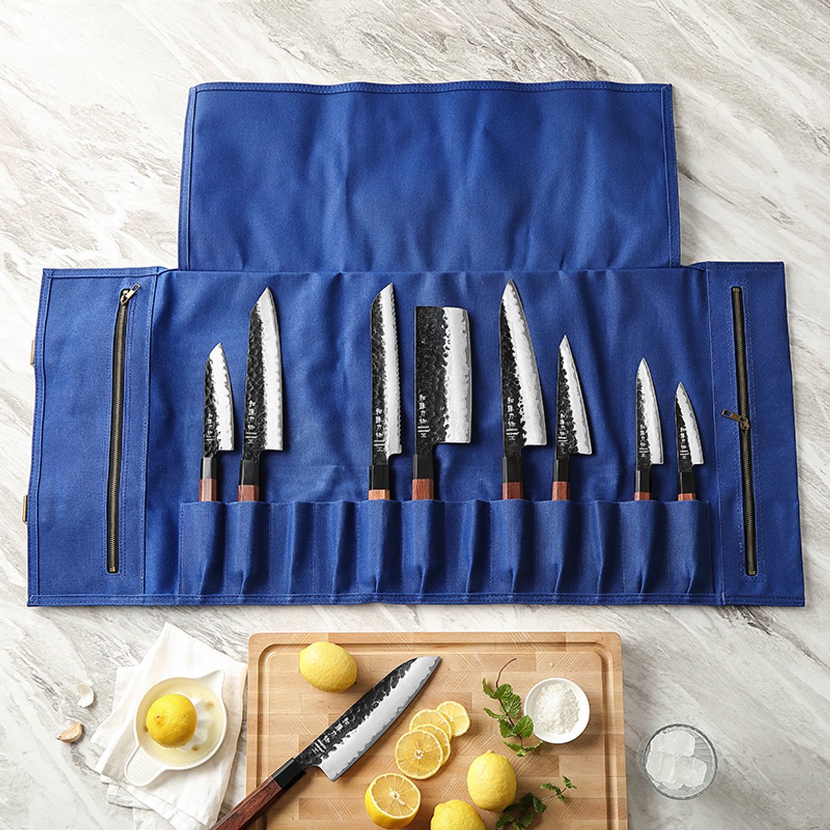 Durable Canvas & Leather Knife Roll