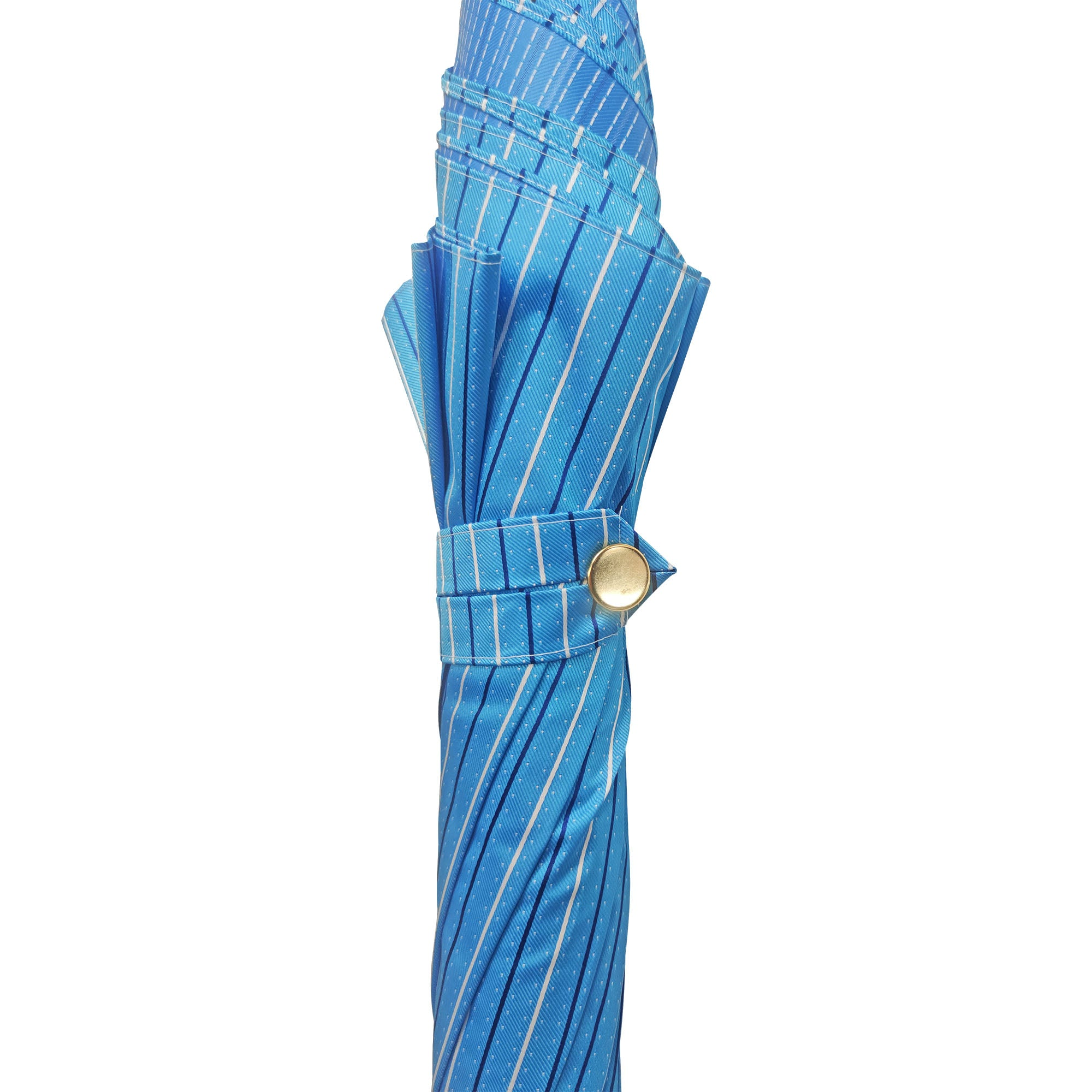 Classic Blue Men's Umbrella with Black Beech Wood and Leather Handle