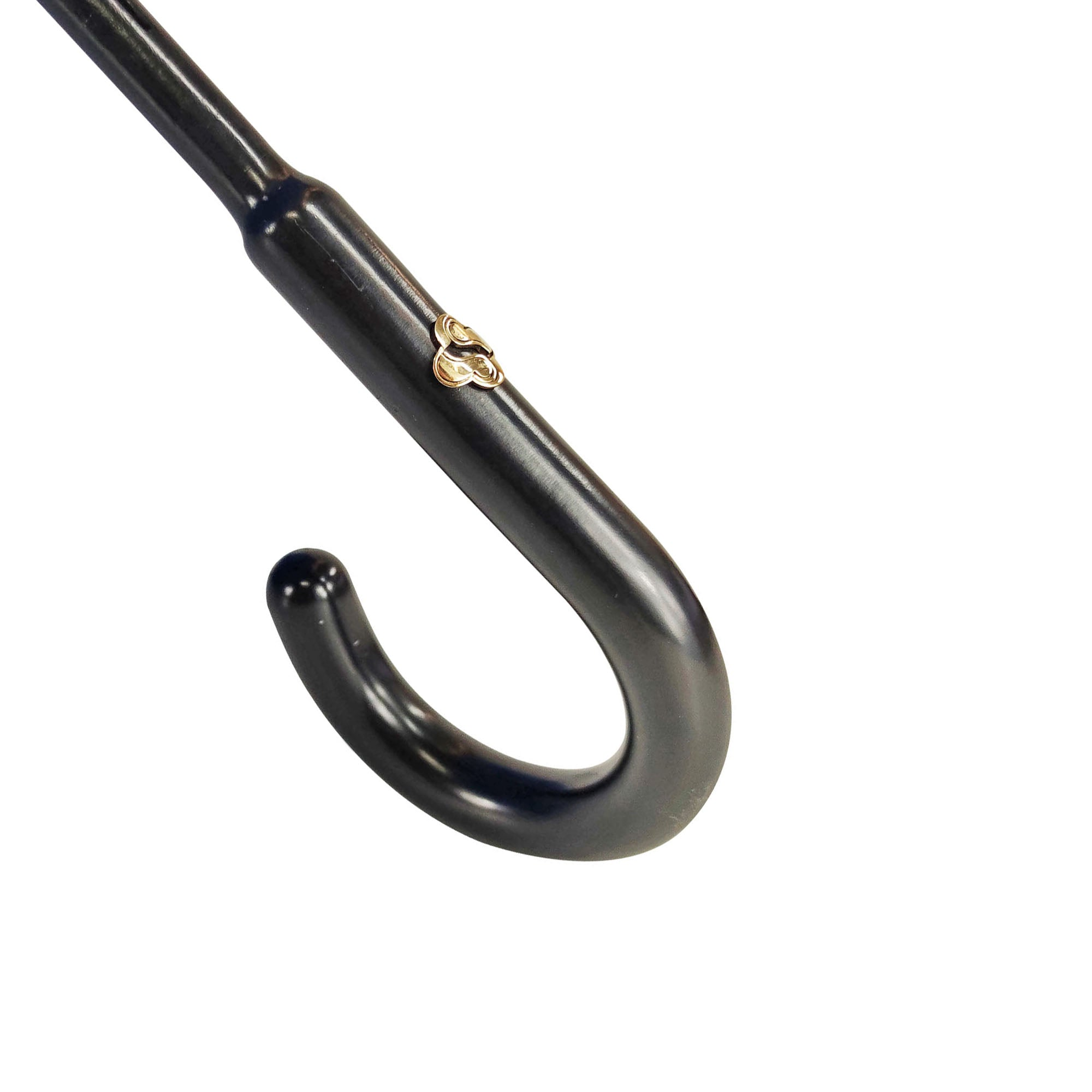 Classic Blue Men's Umbrella with Black Beech Wood and Leather Handle